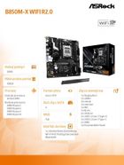 ASRock, płyta główna, B850M-X WIFI R2.0 AM5 2DDR5 M.2 USBC mATX