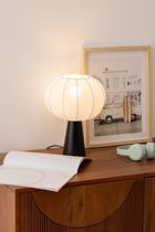 Atmosphera, Tobie, lampka nocna z bawełnianym abażurem, 25 cm