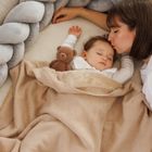 BabyOno, kocyk bawełniany z ociepleniem, jasny beż, 75-100 cm