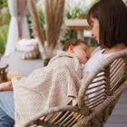 BabyOno, kocyk dzianinowy, bawełniany, beżowy