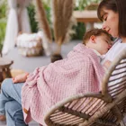 BabyOno, kocyk dzianinowy, bawełniany, różowy