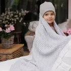 BabyOno, kocyk dzianinowy, bawełniany, szary