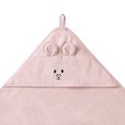 BabyOno, okrycie kąpielowe bambusowe z kapturkiem, różowe, 100-100 cm