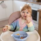 BabyOno, silikonowy talerzyk z przyssawką i przykrywką, niebieski