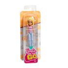 Barbie, On the Go, lalka w różowej bluzce z napisem Hello