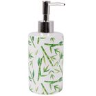 Bathroom Solutions, zestaw łazienkowy ceramiczny, biały dekor bambus, 4 elementy