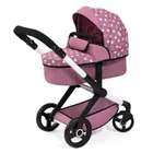 Bayer Design, Xeo Combi, głęboki wózek dla lalek z torbą, różowy w gwiazdki