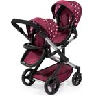 Bayer Design, Xeo Twin, bliźniaczy wózek dla lalek z torbą, bordo