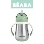 Beaba, bidon termiczny, ze słomką, sage green, 250 ml