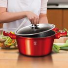 Berlinger Haus, Burgundy, zestaw: garnki granitowe z pokrywą + patelnie + akcesoria, 17 elementów