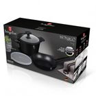 Berlinger Haus, Monaco, zestaw: garnek z pokrywą + patelnia tytanowa, 4 elementy