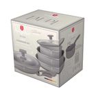 Berlinger Haus, Taupe, zestaw: garnki tytanowe z pokrywą + patelnie, 9 elementów