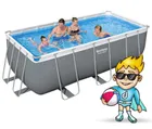 Bestway, basen stelażowy z pompą filtrującą i akcesoriami, prostokątny, 412-201-122 cm, zestaw 11w1