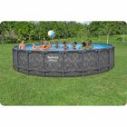 Bestway, basen stelażowy z pompą filtrującą i akcesoriami, szary,132-671 cm, zestaw 11w1