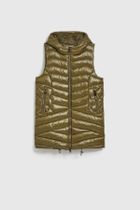 Bezrękawnik damski z kapturem, khaki, Moodo