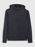 Bluza damska z kapturem, rozpinana, czarna, 4F