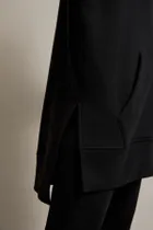 Bluza damska z kapturem, rozpinana, czarna, Moodo