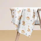 Bocioland, pieluszki muślinowe, niebieskie, 70-70 cm, 3 szt.