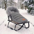 Bocioland, śpiworek do wózka z futerkiem, szary, 90 cm