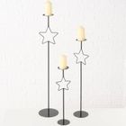 Boltze Home, Guila, metalowe świeczniki z gwiazdką, wys. 54,5-99,5 cm, 3 szt.