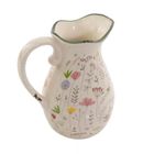 Boltze Home, wazon ceramiczny typu dzbanek, Florina, biały, wys. 18 cm