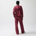 Bordowe spodnie dresowe unisex z szerokimi nogawkami NOWEAR