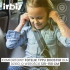 Caretero, Irbis, fotelik samochodowy, podstawka, i-Size, black, 125-150 cm