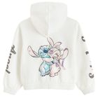 Cool Club, Bluza dziewczęca z kapturem, rozpinana, crop top, biała, Lilo i Stitch