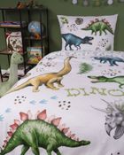 Dino, fluo, 2-częściowy komplet pościeli świecącej w ciemności, 160-200 cm