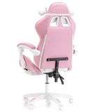 Dziecięcy fotel gamingowy z wysuwanym podnóżkiem, różowy