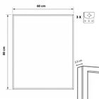 Edaxo, Skarp, lustro wiszące, prostokątne, 60-80 cm