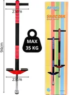 Enero, skoczek pogo, drążek do skakania, czerwony