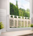 Eurofirany, firana gotowa, Maddeline, na szelkach, 150-35 cm, jasnobeżowy