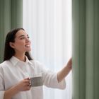 Eurofirany, zasłona gotowa, Nerisa, 140-250 cm, oliwkowy