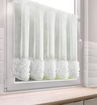 Eurofirany, zasłona gotowa, Roses, na taśmie, 150-90 cm, biały