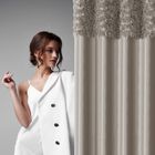 Eurofirany, zasłona zaciemniająca gotowa, Roses, na taśmie, 140-250 cm, beżowy