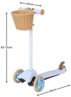 EVO, Mini Cruiser, 3-kołowa hulajnoga z koszyczkiem, błękitna