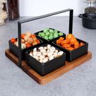 Excellent Housware, zestaw miseczek ceramicznych na tacy, do przekąsek