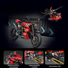 Forange, czerwony motocykl 2w1, klocki konstrukcyjne, 545 elementów