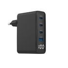 Gembird, szybka ładowarka sieciowa, 2-portowa, USB-A + USB TYP-C, 100W, czarna