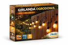Girlanda ogrodowa świetlna, 20m, 20 żarówek LED, sieciowa, wodoszczelna