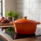 Hage, emaliowany garnek żeliwny, pomarańczowy, 24 cm, 4l