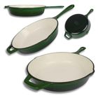 Hage, patelnia żeliwna, emaliowana, zielona, 26 cm