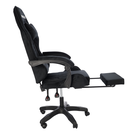 HaloFuture, fotel gamingowy, z podnóżkiem, czarny