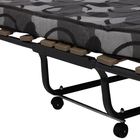 HaloFuture, łóżko gościnne, turystyczne, składane z materacem i kółkami, szary, 80-190 cm