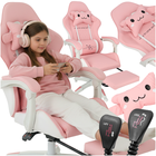 Hedo, fotel gamingowy, obrotowy, różowy