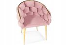 Hedo, Glamour, krzesło welurowe, złote nogi, różowe
