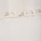 Homla, Adi, firanka, z pomponikami kremowa, 140-250 cm