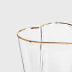 Homla, Amar, kieliszek na wino w kształcie serca ze złotym rantem, 0,3l, 726613