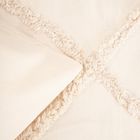 Homla, Delia, pościel, z pranej bawełny beżowa z przeszyciami, 160-200 cm